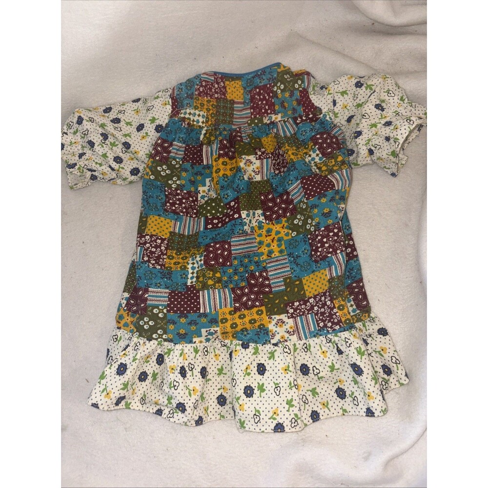 Vintage Dress Patchwork Peasant Prairie Boho 1970 Holly Hobby Knickerbocker